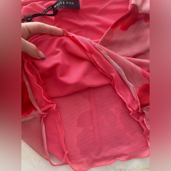 NWT White Fox Blush Rose Mesh Mini Skirt SET - Picture 8 of 12